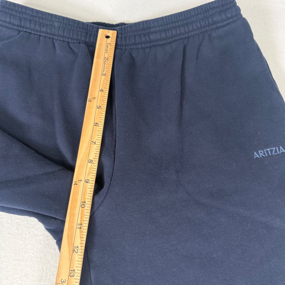 Aritzia Sweatfleece Boyfriend Wide Leg Sweatpants Womens Medium Navy Blue Cozy - Picture 8 of 11